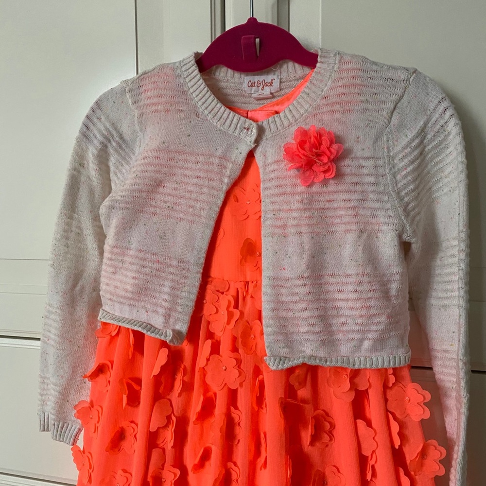 Cat & Jack dress and speckled shrug
